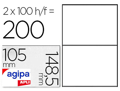 Étiquettes adhésives blanches 105 x 57 mm AGIPA 119013 Lot de 1000