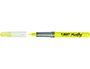 SURLIGNEUR BIC FLEX HIGHLIGHTER GRIP CAOUTCHOUC POINTE PINCEAU SOUPLE 2 LARGEURS DE TRAIT COLORIS JAUNE