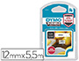 RUBAN DYMO D1 POLYESTER ADHSIF PERMANENT 12MMX5.5M NOIR/BLANC