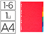 INTERCALAIRE EXACOMPTA CARTE MARBRE RECYCLE 220G 6 POSITIONS A4 COLORIS VIFS