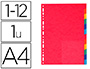 INTERCALAIRE EXACOMPTA CARTE MARBRE RECYCLE 220G 12 POSITIONS A4 COLORIS VIFS