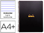 CAHIER RHODIACTIVE NOTEBOOK RELIURE INTGRALE NOIRE COUVERTURE PP A4+ 22,5X29,7CM 160 PAGES 90G LIGN MICROPERFOR