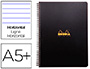 CAHIER RHODIACTIVE NOTEBOOK RELIURE INTGRALE NOIRE COUVERTURE PP A5+ 16X21CM 160 PAGES 90G LIGN MICROPERFOR