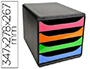 MODULE CLASSEMENT EXACOMPTA BIG BOX 4 TIROIRS OUVERTS MONOBLOC ULTRA RIGIDE 347X278X267MM COLORIS NOIR/ARLEQUIN
