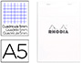 BLOC AGRAF RHODIA WHITE N.16 A5 14.8X21CM COUVERTURE CARTE ENDUITE 80F 80G 5X5MM MICROPERFOR BLANC