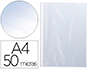 POCHETTE Q-CONNECT POLYPROPYLNE LISSE 5/100E PERFORE CRISTAL ANTISTATIQUE A4 210X297MM BOTE 100 UNITS