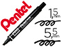 MARQUEUR PENTEL N60 PERMANENT POINTE BISEAUTE 3.9/5.7MM ENCRE  SOLVANT INDLBILE TOUS SUPPORTS CORPS MTAL NOIR
