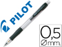 PORTE-MINE PILOT SUPER GRIP 0.5MM AVANCE AUTOMATIQUE CANON RENTRANT GRIP CAOUTCHOUC CORPS ERGONOMIQUE COLORIS NOIR