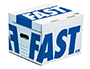 CONTENEUR FAST FLASH CUBE  350X350X280MM CAPACIT 4 BOTES DOS 80MM POIGNES OUVERTURE DESSUS LIVR PLAT BLANC/BLEU