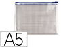 POCHETTE Q-CONNECT PORTE-DOCUMENTS PVC A5 OUVERTURE SUPRIEURE AVEC FERMETURE CLAIR COLORIS BLEU