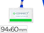 BADGE Q-CONNECT LACET PLASTIQUE RIGIDE CONGRS FOIRES ENTREPRISES INTRIEUR CARTE BLANCHE CORDON  94X60 MM