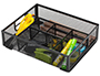 ORGANISEUR BUREAU Q-CONNECT MAILLE MTALLIQUE 6 COMPARTIMENTS 235X183X65MM COLORIS NOIR