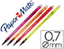 PORTE-MINE PAPER MATE NON STOP NON 0.7MM CORPS PLASTIQUE AGRAFE GOMME AVANCE MINE ROTATION 3 MINES HB COLORIS ASSORTIS