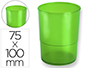 POT A CRAYONS Q-CONNECT PLASTIQUE HAUTEUR 100MM DIAMETRE 75MM COLORIS VERT TRANSLUCIDE