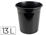 CORBEILLE PAPIER Q-CONNECT PLASTIQUE RESISTANT 13L       275X285MM COLORIS NOIR OPAQUE