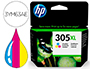 CARTOUCHE D'ENCRE HP 305XL POUR HP ENVY 6010/22/30/32 ET DESKJET CYAN, MAGENTA, JAUNE  2710/2720/2721/2722/2723/2724