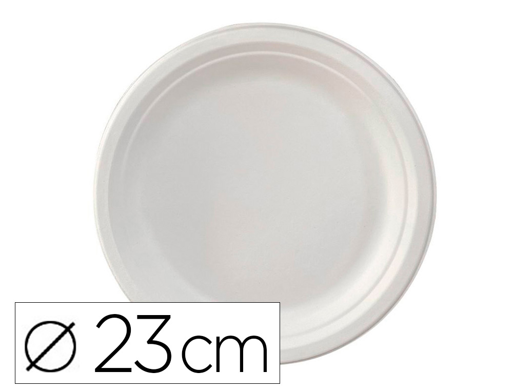 ASSIETTE PLATE IVOIRE COLDIS FIBRES VEGETALES              BIODEGRADABLE DIAMETRE 23CM   SACHET 50 UNITES