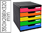MODULE CLASSEMENT EXACOMPTA MODULO IDERAMA  5 TIROIRS A4+ 350X288X320MM COLORIS         NOIR/ARLEQUIN GLOSSY