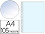 POCHETTE ESSELTE POLYPROPYLNE LISSE 10.5/100E PERFORE A4 230X302MM TRANSPARENT BOTE 100 UNITS