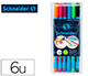STYLO-BILLE SCHNEIDER SLIDER EDGE XB COULEURS ASSORTIES PACK 6 UNITES