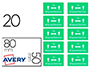 BADGES ADHESIFS AVERY DISTANCE 80X50 VERT LOT DE 20