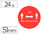 BADGES ADHESIFS AVERY DISTANCE 51MM ROUGE LOT DE 24