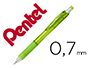 PORTE-MINES PENTEL ENERGIZE CANON FIXE MINE 0,7MM GRIP    CAOUTCHOUC GOMME AVEC CAPUCHONCORPS COLORIS VERT TRANSLUCIDE