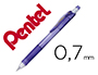 PORTE-MINES PENTEL ENERGIZE CANON FIXE MINE 0,7MM GRIP CAOUTCHOUC GOMME AVEC CAPUCHON CORPS COLORIS VIOLET TRANSLUCIDE