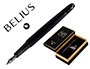 STYLO-PLUME ET FLACON D'ENCRE BELIUS ORIGEN ALUMINIUM       BROSSE ENCRE NOIRE COLORIS    NOIR DANS COFFRET CADEAU