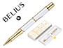 ROLLER BELIUS CARTE BLANCHE ALUMINIUM DETAILS ET ATTRIBUTS OR ENCRE NOIRE COLORIS BLANC DANS COFFRET CADEAU