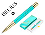 ROLLER BELIUS AQUA ALUMINIUM DETAILS ET ATTRIBUTS OR ENCRE NOIRE COLORIS TURQUOISE DANS  COFFRET CADEAU