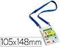 PORTE-BADGE DURABLE A6 LACET DUO KIT VNEMENTIEL PVC TRANSPARENT LACET BLEU