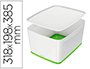 BAC RANGEMENT LEITZ MYBOX FORMAT A4 18L 318X198X385MM   BLANC VERT