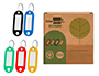 PORTE-CLES AVEC PORTE-ETIQUETTES LIDERPAPEL   ECOUSE PLASTIQUE 100% RECYCLE 50X22MM BOITE DE 100 ASSORTIS
