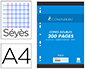 COPIES DOUBLES CONQUERANT 7 PERFOREES 210X297 FILM 200P   90G SEYES RECYCLE