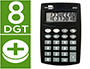 CALCULATRICE DE POCHE LIDERPAPEL XF01 8 CHIFFRES    AVEC PILE 99X64X9 MM COLORIS  NOIR