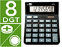CALCULATRICE DE BUREAU LIDERPAPEL XF16 8 CHIFFRES    SOLAIRE ET PILES 127X105X24   MM COLORIS NOIR