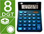 CALCULATRICE DE BUREAU LIDERPAPEL XF17 8 CHIFFRES    SOLAIRE ET PILES 127X105X24   MM COLORIS BLEU
