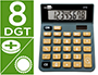 CALCULATRICE DE BUREAU LIDERPAPEL XF18 8 CHIFFRES    SOLAIRE ET PILES 127X105X24   MM COLORIS GRIS