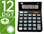 CALCULATRICE DE BUREAU LIDERPAPEL XF26 12 CHIFFRES   SOLAIRE ET PILES 127X105X24   MM COLORIS NOIR