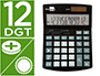 CALCULATRICE DE BUREAU LIDERPAPEL XF27 12 CHIFFRES   TAXES SOLAIRE ET PILES        COLORIS NOIR 155X115X25 MM