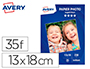 PAPIER PHOTO AVERY BRILLANT 230G 13X18 PAQUET DE 35       FEUILLES