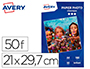 PAPIER PHOTO AVERY BRILLANT 160G A4 PAQUET DE 50 FEUILLES