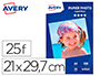 PAPIER PHOTO AVERY BRILLANT 200G A4 PAQUET DE 25 FEUILLES