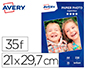 PAPIER PHOTO AVERY BRILLANT 230G A4 PAQUET DE 35 FEUILLES