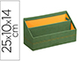 PORTE-COURRIER RHODIARAMA 2 COMPARTIMENTS EN SIMIL CUIR   SAUGE VELOUT  25X10X14CM