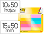 MARQUE-PAGES EN PAPIER POST-IT  10 BLOCS X 50        FEUILLES 15X50MM COLORIS      ASSORTIS