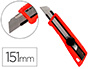 CUTTER LARGE XD-190 Q-CONNECT PLASTIQUE ABS LAME INTERCHANGEABLE ACIER CARBONE 18MM AVEC GUIDE LAME BLOCAGE PAR MOLETTE