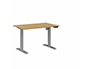 BUREAU DROIT EOL LUTZ 2 REGLABLE HAUTEUR L1200X800MM  PLATEAU CHENE CLAIR PIETEMENT GRIS ALUMINIUM