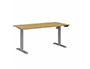 BUREAU DROIT EOL LUTZ 2 REGLABLE HAUTEUR L1600X800MM  PLATEAU CHENE CLAIR PIETEMENT GRIS ALUMINIUM